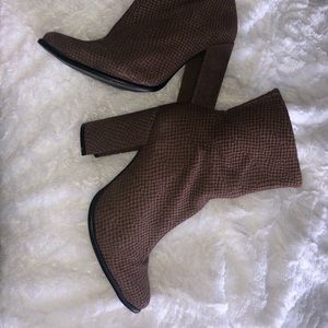 Jeffrey Campbell Snakeskin Brown Ankle Booties